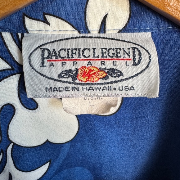 Men's Tropical Hawaiian Short Sleeve Button Shirt Blue Size Large Dad Resort USA - Picture 3 of 10